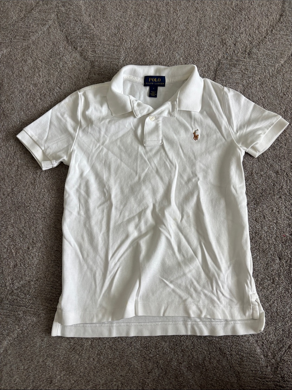 Polo by Ralph Lauren White Boys Polo with Embroidered Pony